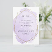 Paarse Waterverf Splash Gold Lijst Detail Kaart (Staand voorkant)