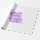 Paarse waterverf splash moderne 10e verjaardag cadeaupapier (Uitgerold)