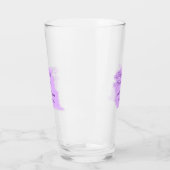 Paarse waterverf splash moderne 10e verjaardag glas (Links)