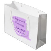 Paarse waterverf splash moderne 10e verjaardag groot cadeauzakje (Achterkant Gekanteld)