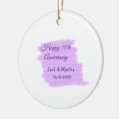 Paarse waterverf splash moderne 10e verjaardag keramisch ornament (Links)