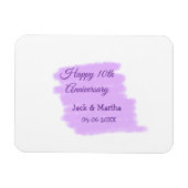 Paarse waterverf splash moderne 10e verjaardag magneet (Horizontaal)