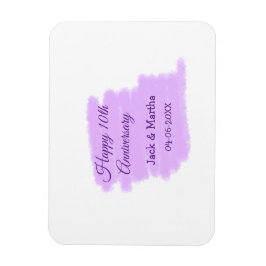 Paarse waterverf splash moderne 10e verjaardag magneet