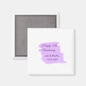 Paarse waterverf splash moderne 10e verjaardag magneet (Voorkant / Achterkant)