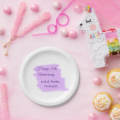 Paarse waterverf splash moderne 10e verjaardag papieren bordje (Feest)