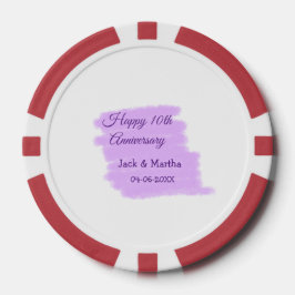 Paarse waterverf splash moderne 10e verjaardag poker chips