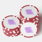 Paarse waterverf splash moderne 10e verjaardag poker chips (Opstapeling)
