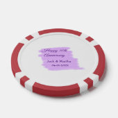 Paarse waterverf splash moderne 10e verjaardag poker chips (Enkel)