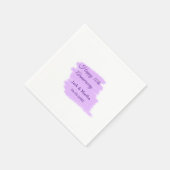 Paarse waterverf splash moderne 10e verjaardag servet (Hoek)