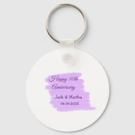 Paarse waterverf splash moderne 10e verjaardag sleutelhanger