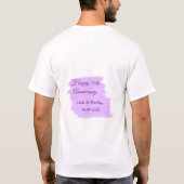 Paarse waterverf splash moderne 10e verjaardag t-shirt (Achterkant)