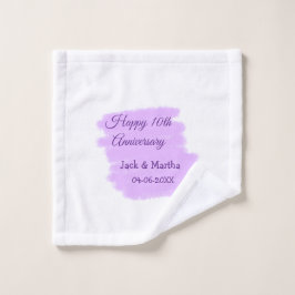 Paarse waterverf splash moderne 10e verjaardag washandje