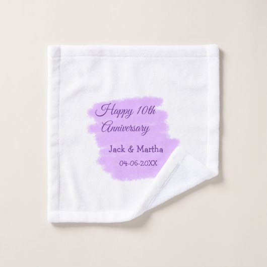Paarse waterverf splash moderne 10e verjaardag washandje (Wasdoekje)
