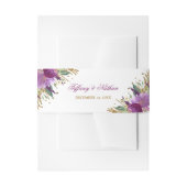 Paarse Waterverf sprankelende Amethist Belly Band Uitnodigingen Wikkel (Voorkant Voorbeeld)