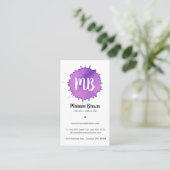 Paarse Waterverf Stain - Monogram Visitekaartje (Staand voorkant)