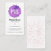Paarse Waterverf Stain - Monogram Visitekaartje (Voorkant / Achterkant)
