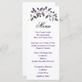 Paarse Waterverf Stemmenkaart Menu (Voorkant / Achterkant)