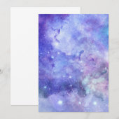 Paarse Waterverf sterrenhemelvaart Kaart (Voorkant / Achterkant)