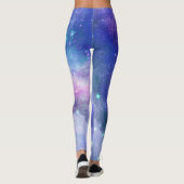 Paarse Waterverf sterrenhemelvaart Leggings (Achterkant)