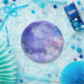 Paarse Waterverf sterrenhemelvaart Papieren Bordje (Feest)