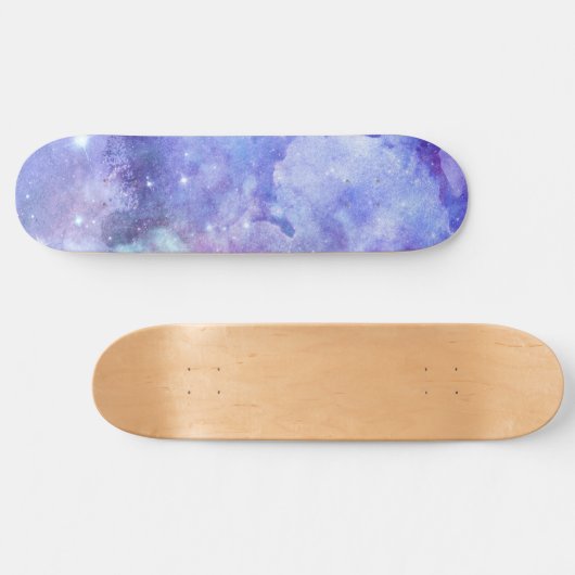 Paarse Waterverf sterrenhemelvaart Persoonlijk Skateboard (Horizontaal)