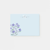 Paarse Waterverf Stof Blauw Monogram Florenz Post-it® Notes (Voorkant)