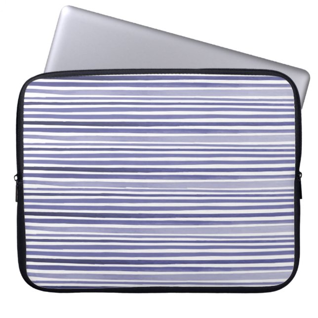 Paarse Waterverf strepen Laptop Sleeve (Voorkant)