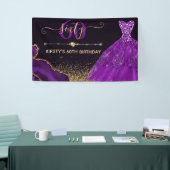 Paarse Waterverf Stress agate Birthday Spandoek (Beurs)