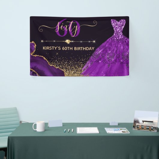 Paarse Waterverf Stress agate Birthday Spandoek (Beurs)