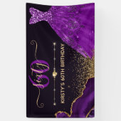 Paarse Waterverf Stress agate Birthday Spandoek (Verticaal)