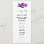 Paarse Waterverf Succulent Trouwprogramma's Programmakaart (Achterkant)