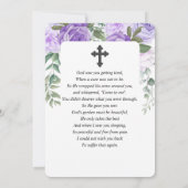 Paarse Waterverf Sympathie Uitvaartgebed Kaart (Achterkant)