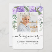 Paarse Waterverf Sympathie Uitvaartgebed Kaart (Voorkant)