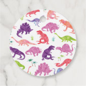 Paarse Waterverf T-rex dinosaurus van Verjaardag Bedankjes Labels (Achterkant)