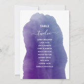 Paarse waterverf Tabel Aantal zitplaatsen Kaart (Achterkant)