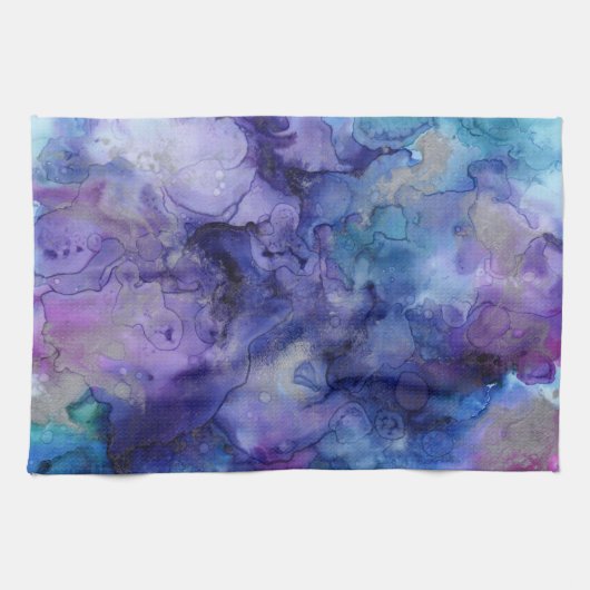 Paarse waterverf theedoek (Horizontaal)