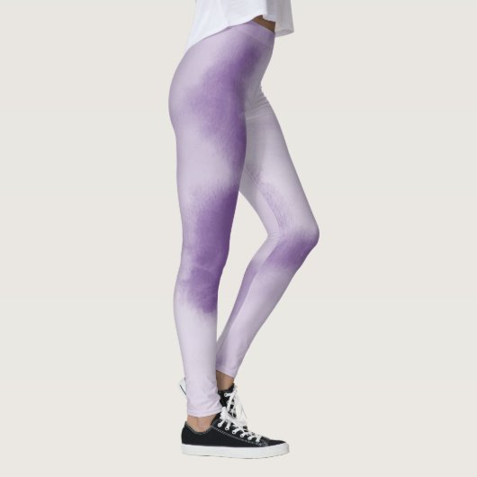 Paarse Waterverf Tie Dye Abstract Leggings (Rechts)