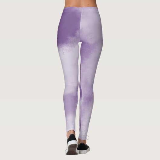 Paarse Waterverf Tie Dye Abstract Leggings (Achterkant)