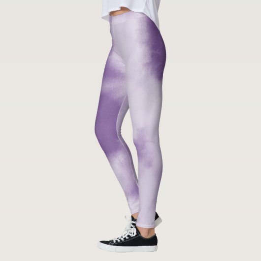 Paarse Waterverf Tie Dye Abstract Leggings (Links)