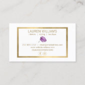 Paarse Waterverf Tropische Monstera Patroon Visitekaartje (Achterkant)