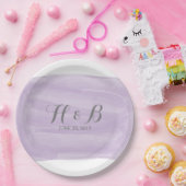 Paarse Waterverf Trouwpapier Borden Papieren Bordje (Feest)