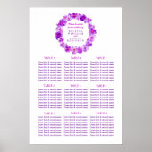 Paarse  waterverf trouwtafel plan poster (Voorkant)