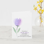 Paarse Waterverf Tulip Sympathie Kaart (Gele Bloem)