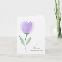 Paarse Waterverf Tulip Sympathie Kaart