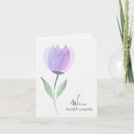 Paarse Waterverf Tulip Sympathie Kaart
