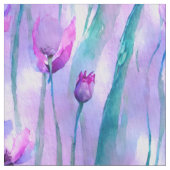 Paarse Waterverf Tulpen Stof (Close Up)