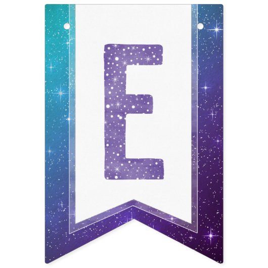 Paarse Waterverf Typografie Geloof in magie Vlaggetjes (Tweede vlag)