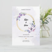 Paarse Waterverf uitnodiging (Staand voorkant)