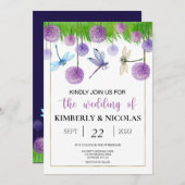 Paarse Waterverf uitnodiging (Voorkant / Achterkant)