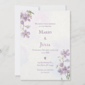 Paarse Waterverf - Uitnodiging tot huwelijk (Voorkant)